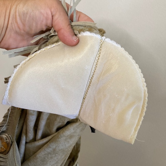 Vintage Top Womens One Size Beige Tie Dye Fringe Southwestern Studs Cowgirl - Picture 10 of 11